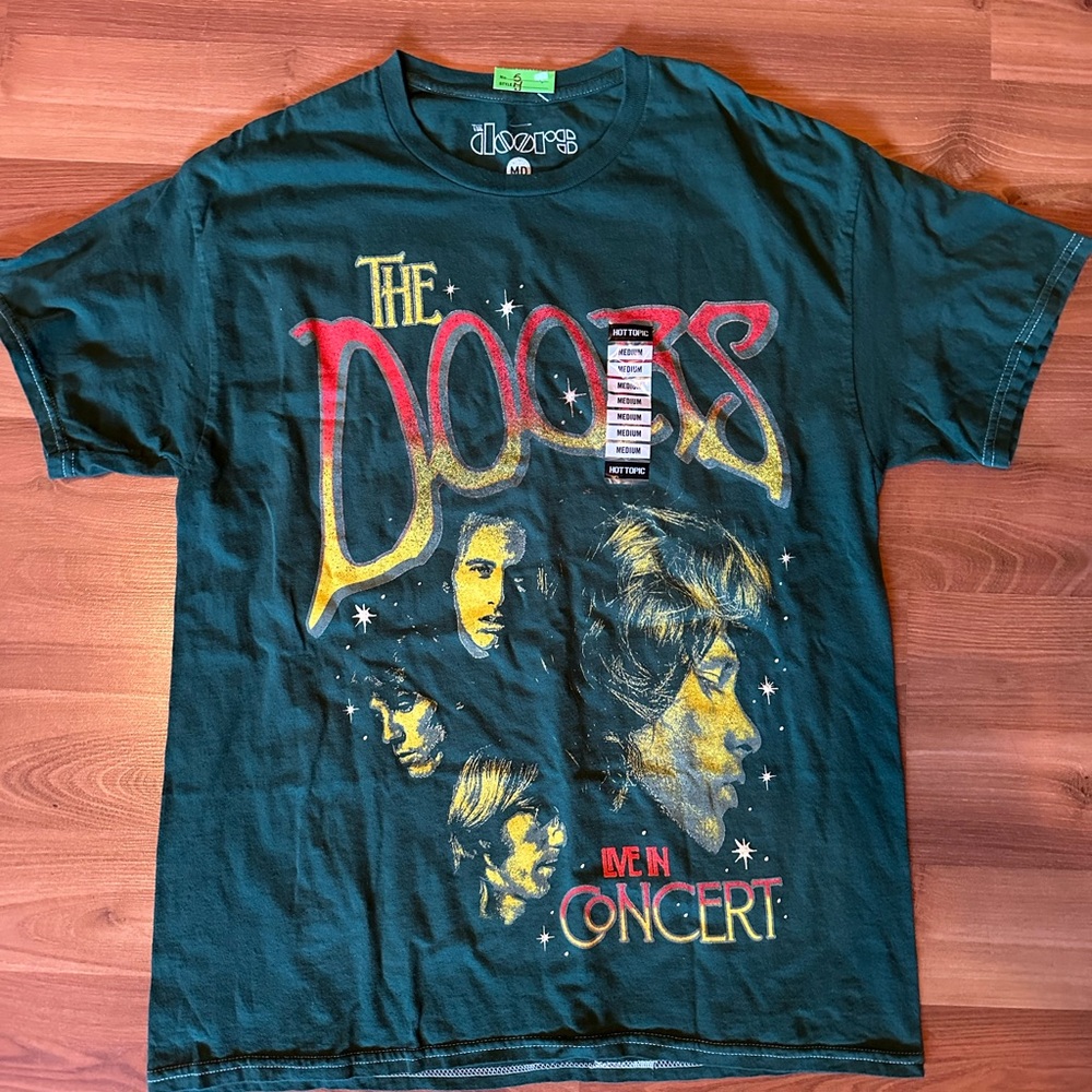 Hot Topic The Doors Graphic Tee - Green Red and Yellow